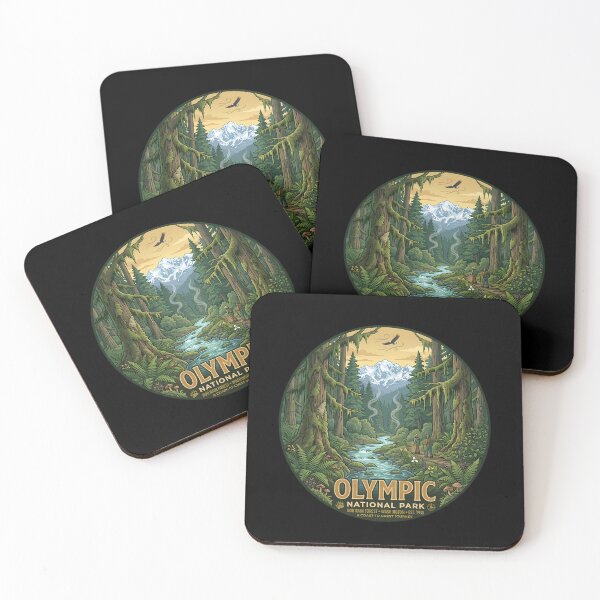 Item preview, Olympic National Park Vintage National Park Travel designed and sold by OliviaHayesArt.