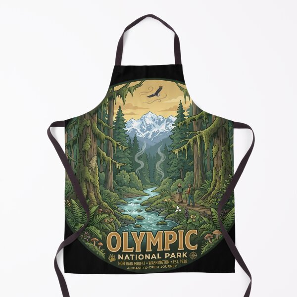 Item preview, Olympic National Park Vintage National Park Travel designed and sold by OliviaHayesArt.