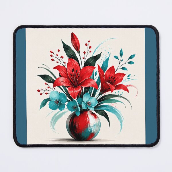 Item preview, Red Lily Bouquet Ink Art — Floral Botanical Illustration designed and sold by Aureva Arts Shop.
