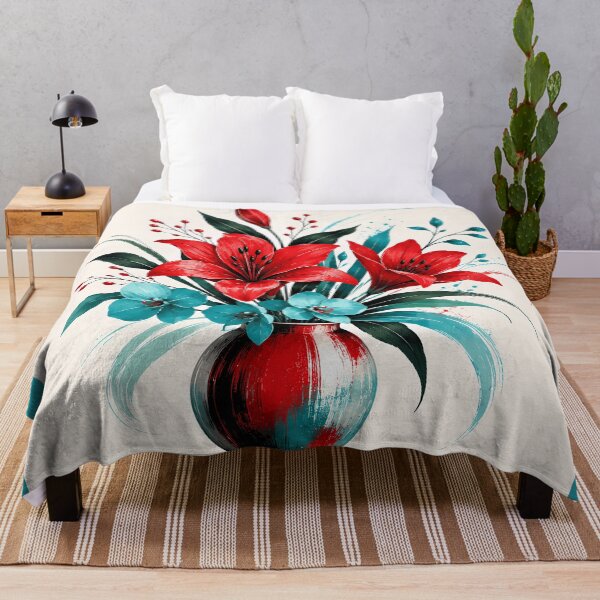 Item preview, Red Lily Bouquet Ink Art — Floral Botanical Illustration designed and sold by Aureva Arts Shop.