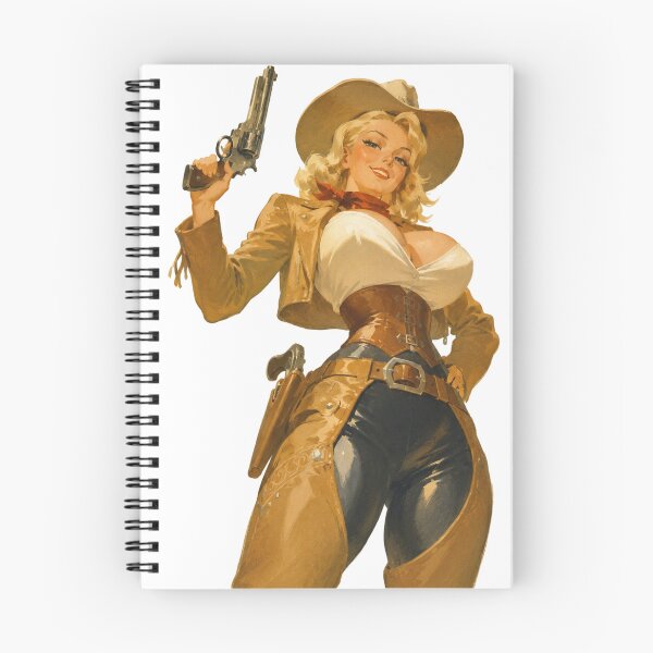 Item preview, Western Cowgirl Pin-Up | Original Vintage Gunslinger Art designed and sold by Cosplayvintage.