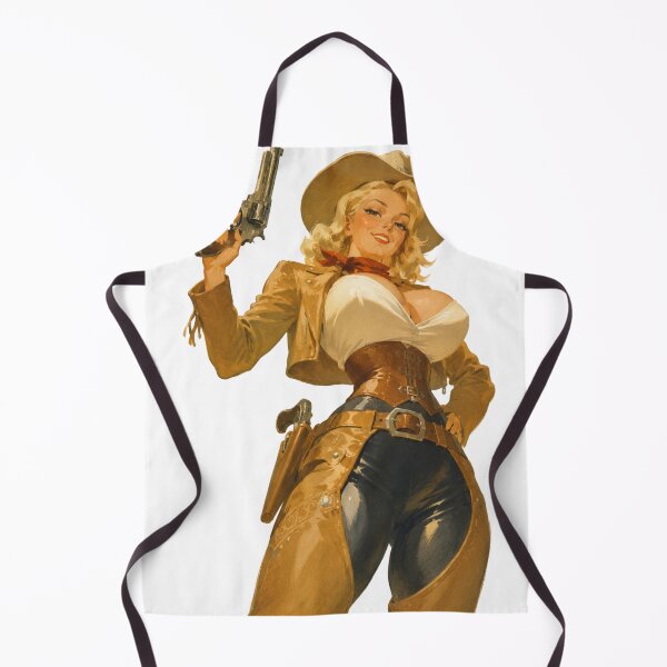 Item preview, Western Cowgirl Pin-Up | Original Vintage Gunslinger Art designed and sold by Cosplayvintage.