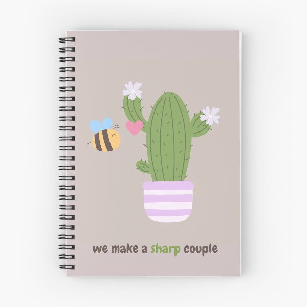 Item preview, Cute Bee and Cactus Love - We Make a Sharp Couple designed and sold by WildAnimaLab.