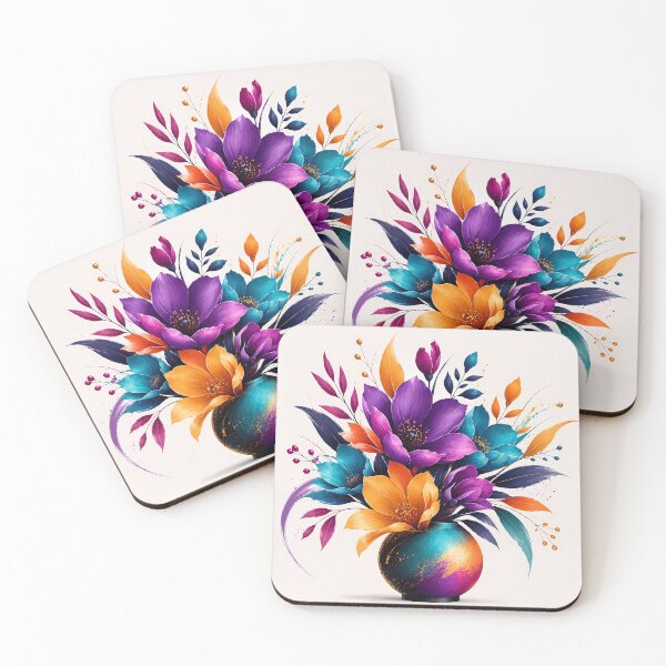 Item preview, Vibrant Abstract Floral Bouquet designed and sold by Aureva Arts Shop.