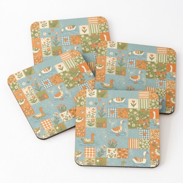 Item preview, Goose Patchwork Cottage Garden Aesthetic Soft Blue  designed and sold by scicilysimonee.