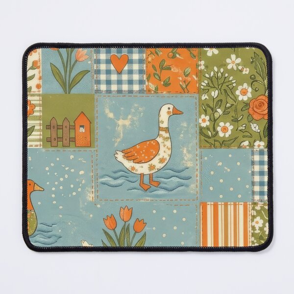 Item preview, Goose Patchwork Cottage Garden Aesthetic Soft Blue designed and sold by scicilysimonee.