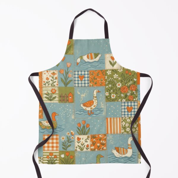 Item preview, Goose Patchwork Cottage Garden Aesthetic Soft Blue designed and sold by scicilysimonee.