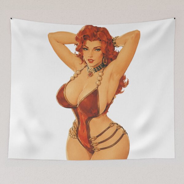 Item preview, Fantasy Warrior Pin-Up | Original Vintage Barbarian Beauty designed and sold by Cosplayvintage.
