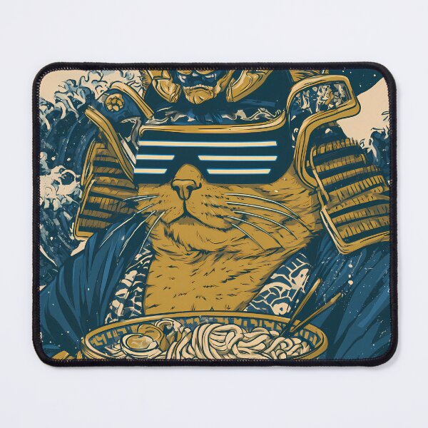 Item preview, Cyberpunk Samurai Cat Eating Ramen designed and sold by Structure-Blue.