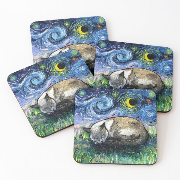 Item preview, Sleepy Siamese Cat Night designed and sold by AjaTrier.