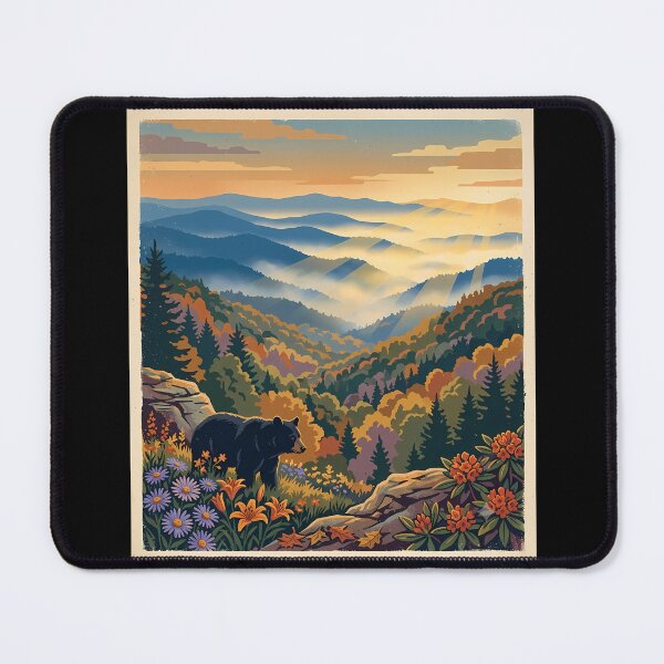 Item preview, Great Smoky Mountains Morning Vintage National Park Travel designed and sold by OliviaHayesArt.