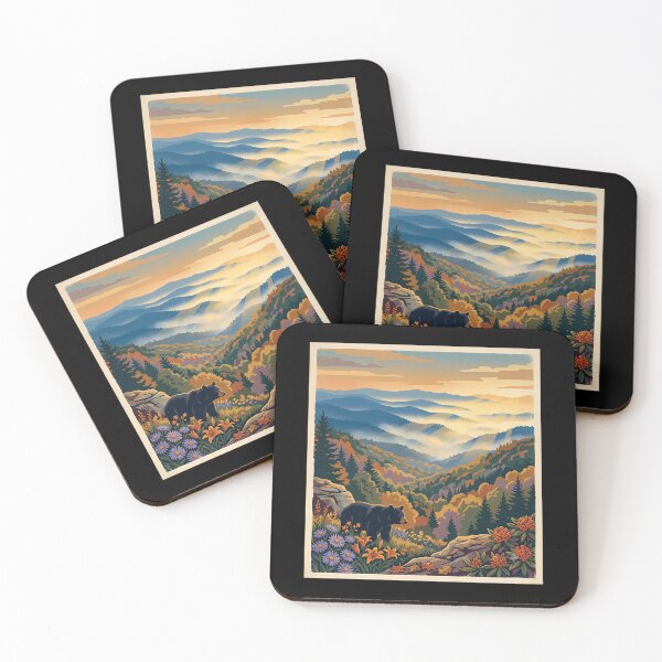 Item preview, Great Smoky Mountains Morning Vintage National Park Travel designed and sold by OliviaHayesArt.