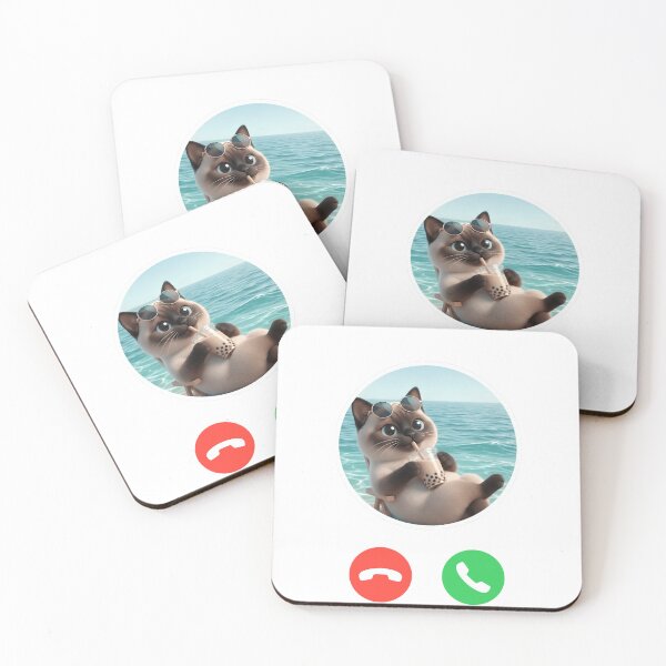 Item preview, Cute Beach Cat Drinking Boba Tea Pseudo 3D Cartoon | Summer Cat Lover Gift | Kawaii Bubble Tea Kitty Sticker designed and sold by Basma Designs | Funny Shirts, Stickers & Mugs.