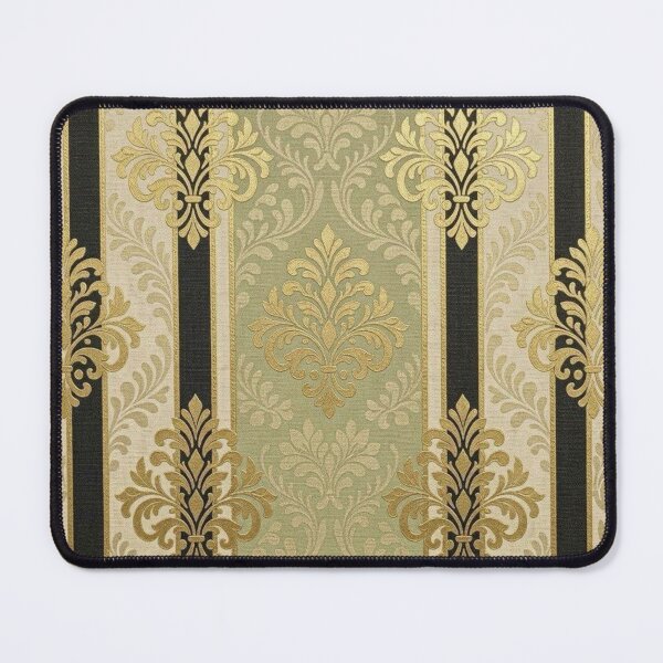 Item preview, Striped Pistachio, Black & Oat with Gold Damask designed and sold by DesignsByPrnces.
