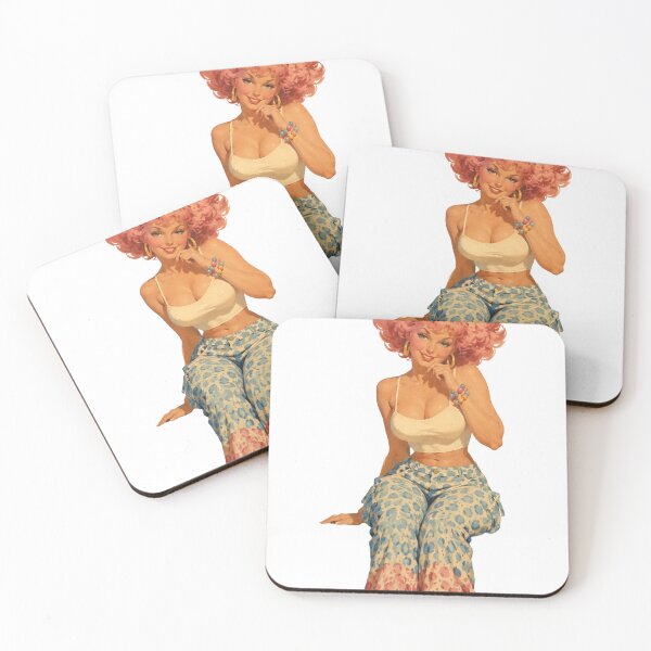 Item preview, Retro Pink Afro Pin-Up | Original Vintage Illustration designed and sold by Cosplayvintage.