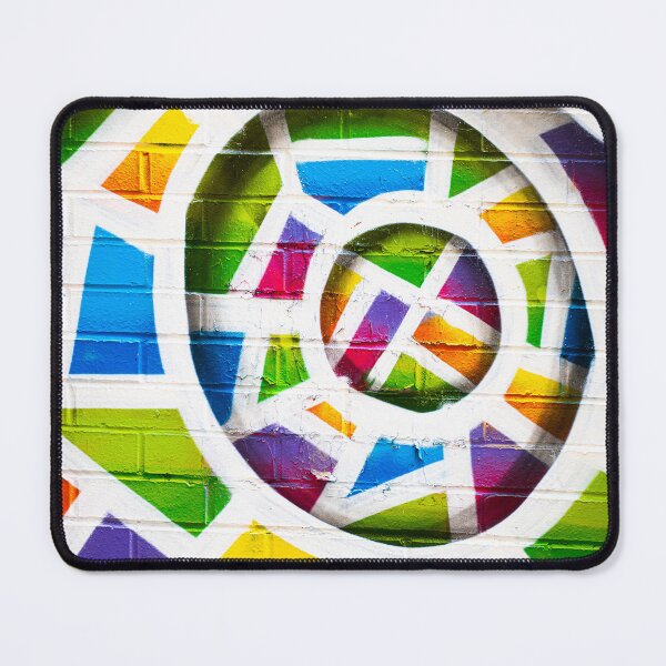 Item preview, Vibrant Geometric Spiral Street Art Mural designed and sold by Amitphotos.