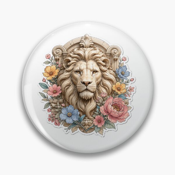 Item preview, Majestic Lion Floral Architecture – 3D Relief Vintage Botanical Wall Art designed and sold by AstraDrip Studio.