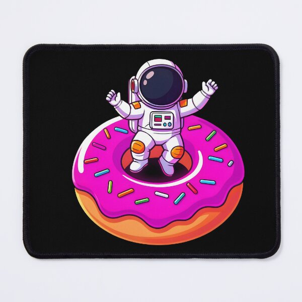 Item preview, Cute Astronaut Floating on Pink Donut Retro Space Cartoon designed and sold by KCasual.