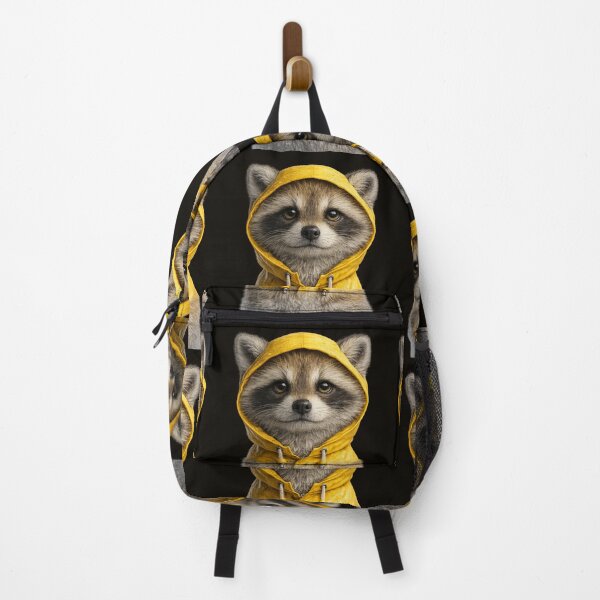Item preview, Cute Raccoon Wearing Yellow Raincoat Hoodie designed and sold by BagFactoryUK.