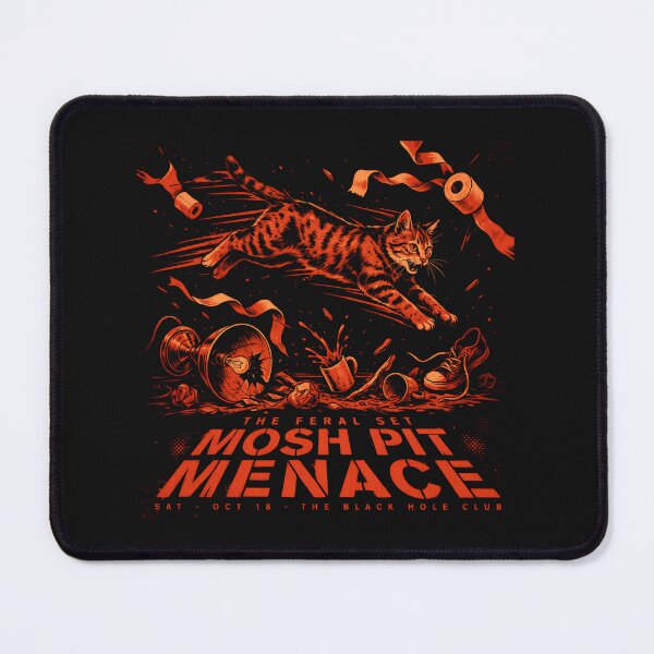 Item preview, Mosh Pit Menace Feral Set Orange Tabby Punk Gig Poster designed and sold by Enea Kelo.
