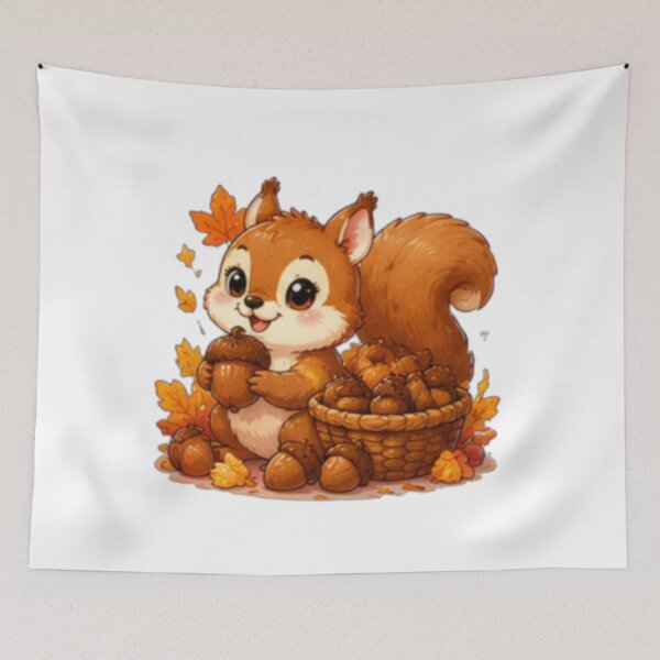 Item preview, Autumn Squirrel Acorn Sticker designed and sold by DailyDoodlesBySumbul.