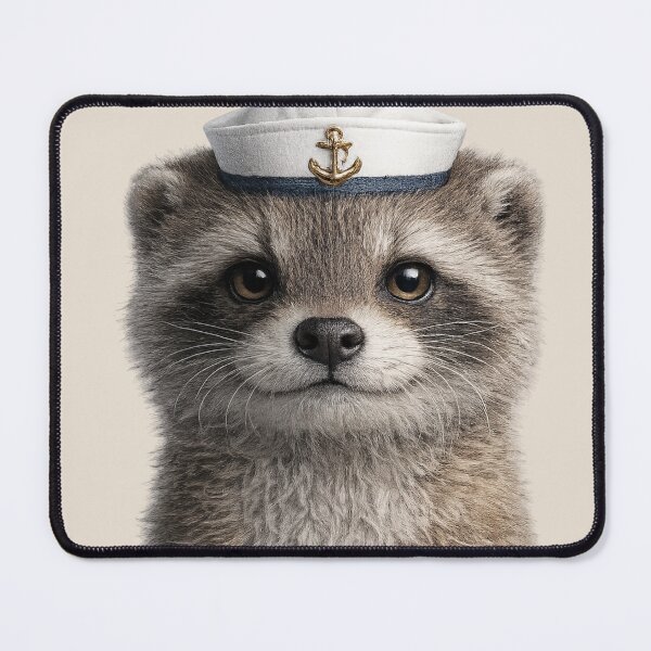 Item preview, Cute Raccoon Wearing Sailor Hat designed and sold by BagFactoryUK.