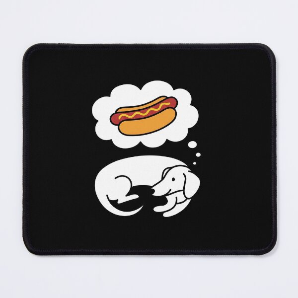 Item preview, Dachshund Dreaming About Hot Dog Funny Art designed and sold by SiarheiYur.