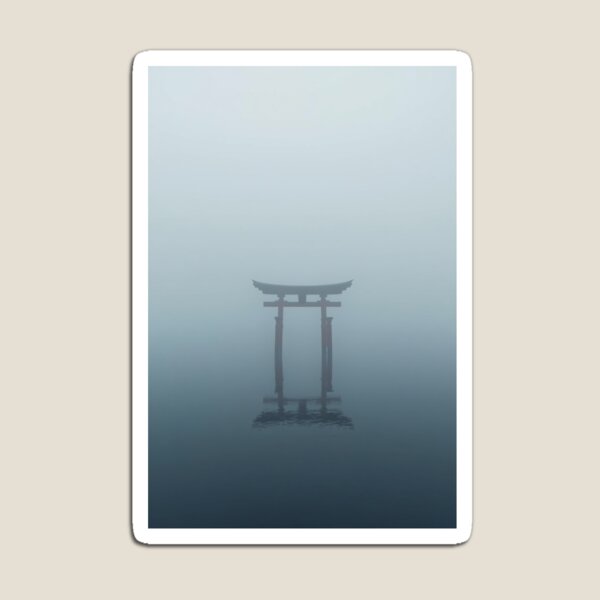 Item preview, Torii in the Mist | Minimalist Japanese Zen Wall Art designed and sold by VeloraNature.