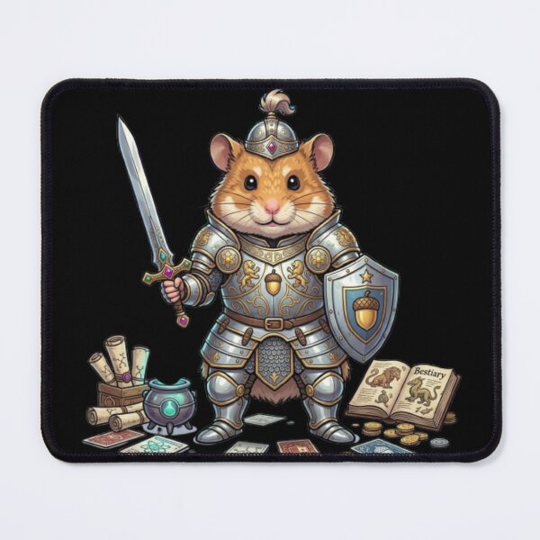 Item preview, Knight Hamster Warrior Fantasy Illustration designed and sold by DailySparks.