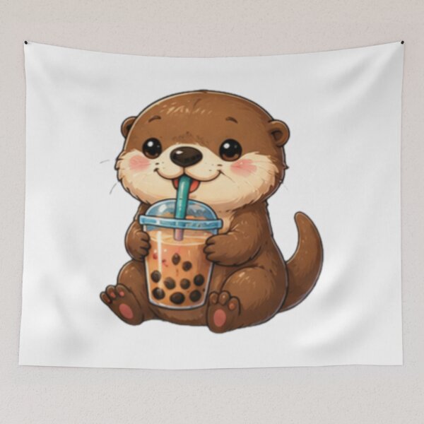 Item preview, Cute Otter Bubble Tea Sticker designed and sold by DailyDoodlesBySumbul.