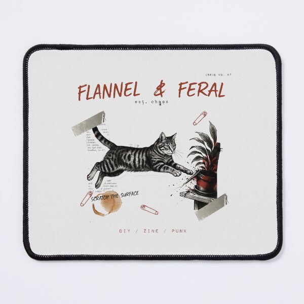 Item preview, Flannel And Feral Scratch The Surface Punk Zine Cat designed and sold by Enea Kelo.