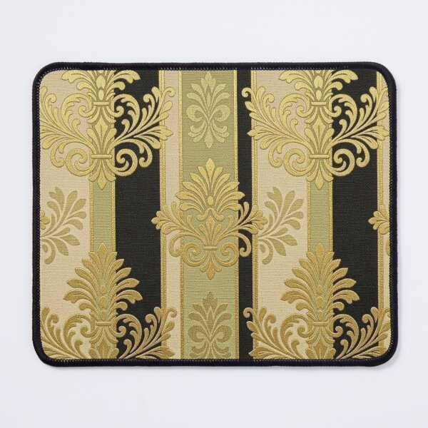 Item preview, Striped Pistachio, Black & Oat with Gold Damask designed and sold by DesignsByPrnces.