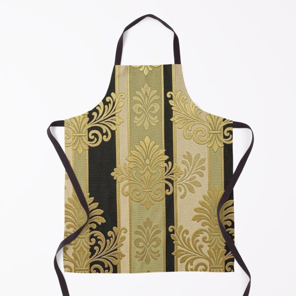 Item preview, Striped Pistachio, Black & Oat with Gold Damask designed and sold by DesignsByPrnces.