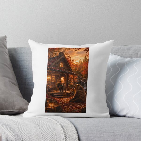 Item preview, The Bear and the Violin Cabin Woodland Fantasy Art designed and sold by TaiwoDesigns.