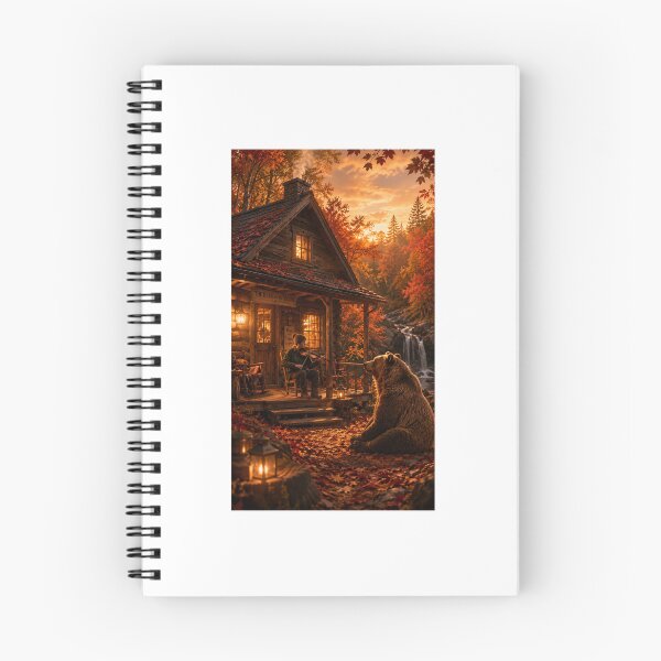 Item preview, The Bear and the Violin Cabin Woodland Fantasy Art designed and sold by TaiwoDesigns.