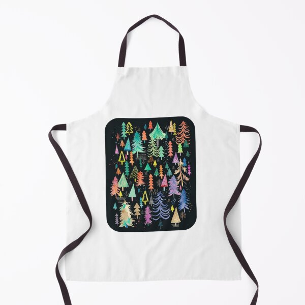 Item preview, Colorful Watercolor Pine Trees Dark Forest Art designed and sold by SiarheiYur.