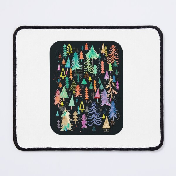 Item preview, Colorful Watercolor Pine Trees Dark Forest Art designed and sold by SiarheiYur.