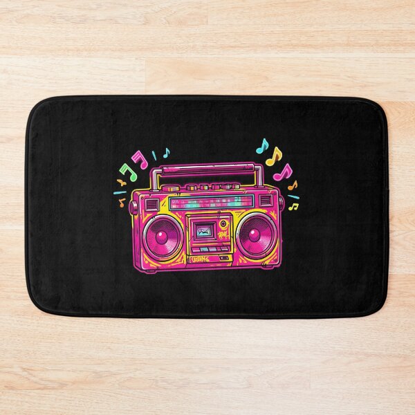 Item preview, Retro Boombox Radio Neon 80s Cassette Player Synthwave designed and sold by KCasual.