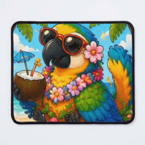 Item preview, Tropical Parrot Beach Sticker designed and sold by DailyDoodlesBySumbul.