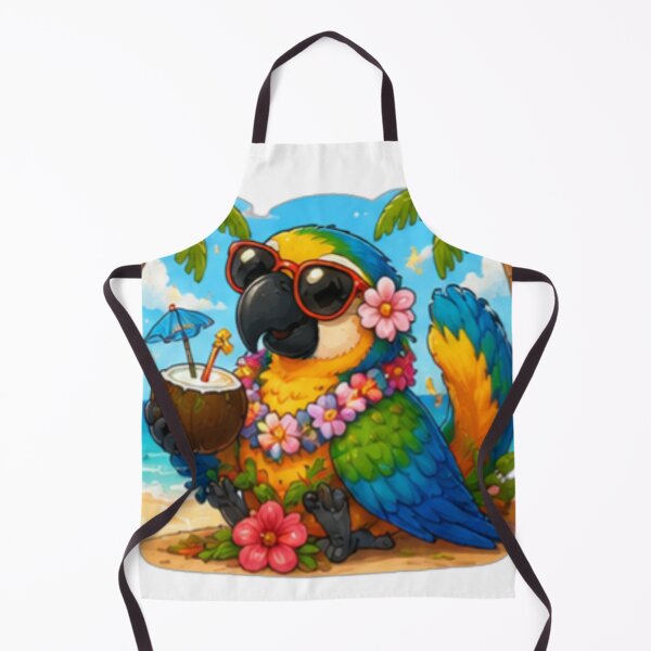 Item preview, Tropical Parrot Beach Sticker designed and sold by DailyDoodlesBySumbul.