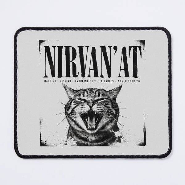 Item preview, Nirvanat World Tour 94 Screaming Tabby Cat Parody designed and sold by Enea Kelo.