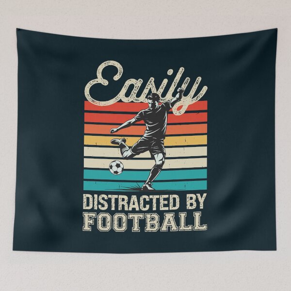 Item preview, Easily Distracted By Football Funny Soccer Quote Retro Design designed and sold by zenturtlemerch.