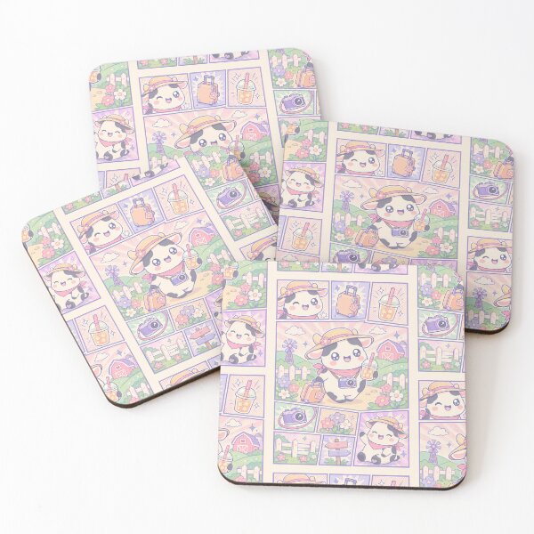 Item preview, Kawaii Cow Farm Vacation Comic Panel designed and sold by Gift Phrase Studio.