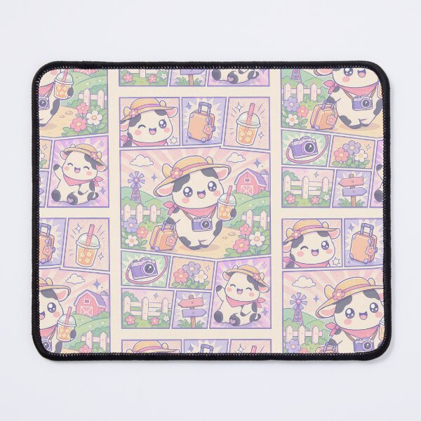 Item preview, Kawaii Cow Farm Vacation Comic Panel designed and sold by Gift Phrase Studio.
