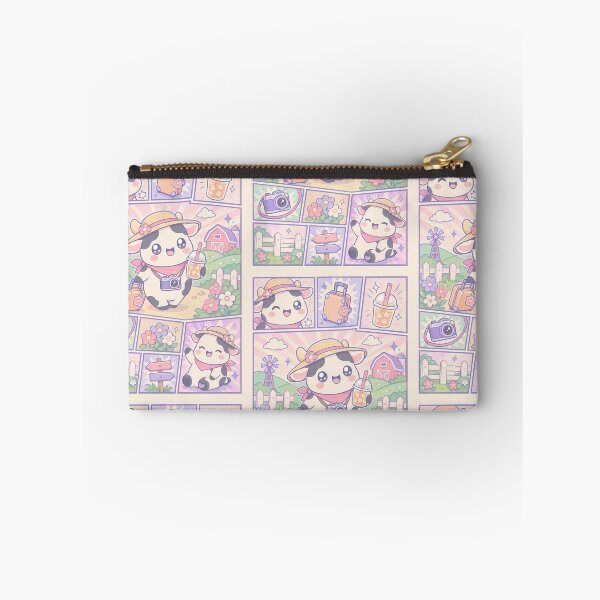 Item preview, Kawaii Cow Farm Vacation Comic Panel designed and sold by Gift Phrase Studio.