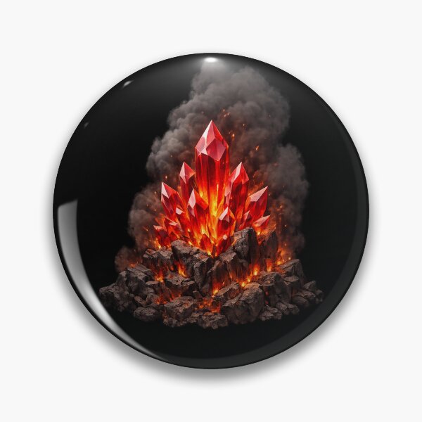 Item preview, Glowing Fire Crystal Ember Mountain Fantasy Art designed and sold by ArtoryWorks.
