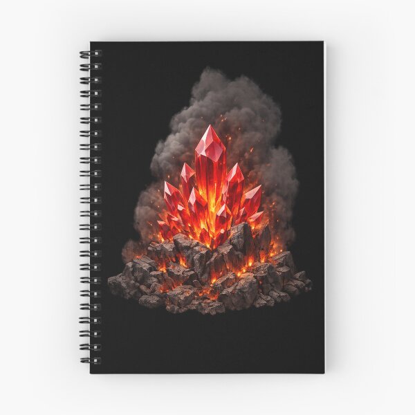 Item preview, Glowing Fire Crystal Ember Mountain Fantasy Art designed and sold by ArtoryWorks.