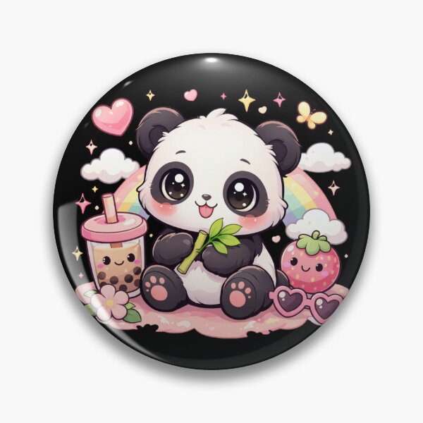 Item preview, Cute Panda Kawaii With Boba Tea Sitting With Bamboo designed and sold by NovaNookStudio.