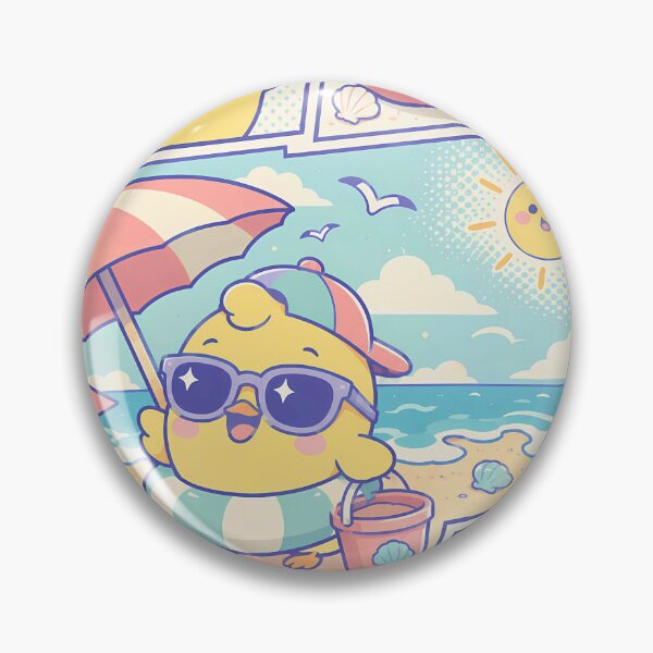 Item preview, Kawaii Beach Chick Tourist Comic Panel designed and sold by Gift Phrase Studio.