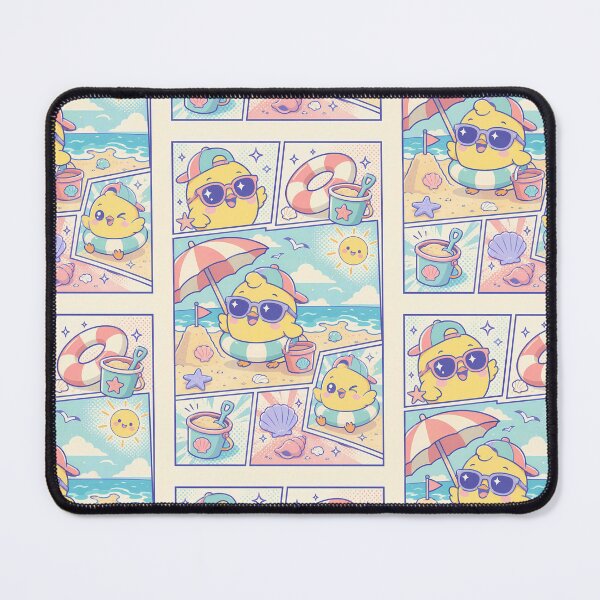 Item preview, Kawaii Beach Chick Tourist Comic Panel designed and sold by Gift Phrase Studio.